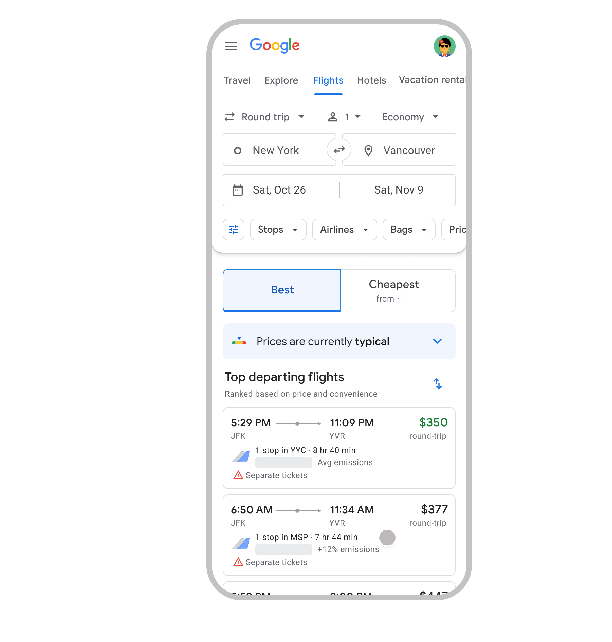 Фото 2 — В Google Flights з’явиться нова функція, яка допоможе знайти найдешевші авіаквитки