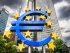 euro, sign, dark, clouds