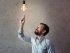 man, pointing, illuminated, light