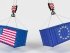 контейнеры, флаг США, флаг ЕС